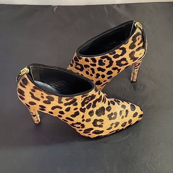 L.K.BENNETT"MIRIAM LEOPARD PRINT POINTED TOE WOMEN"S BACK ZIPPER CLOSURE BOOTIE - Picture 9 of 16